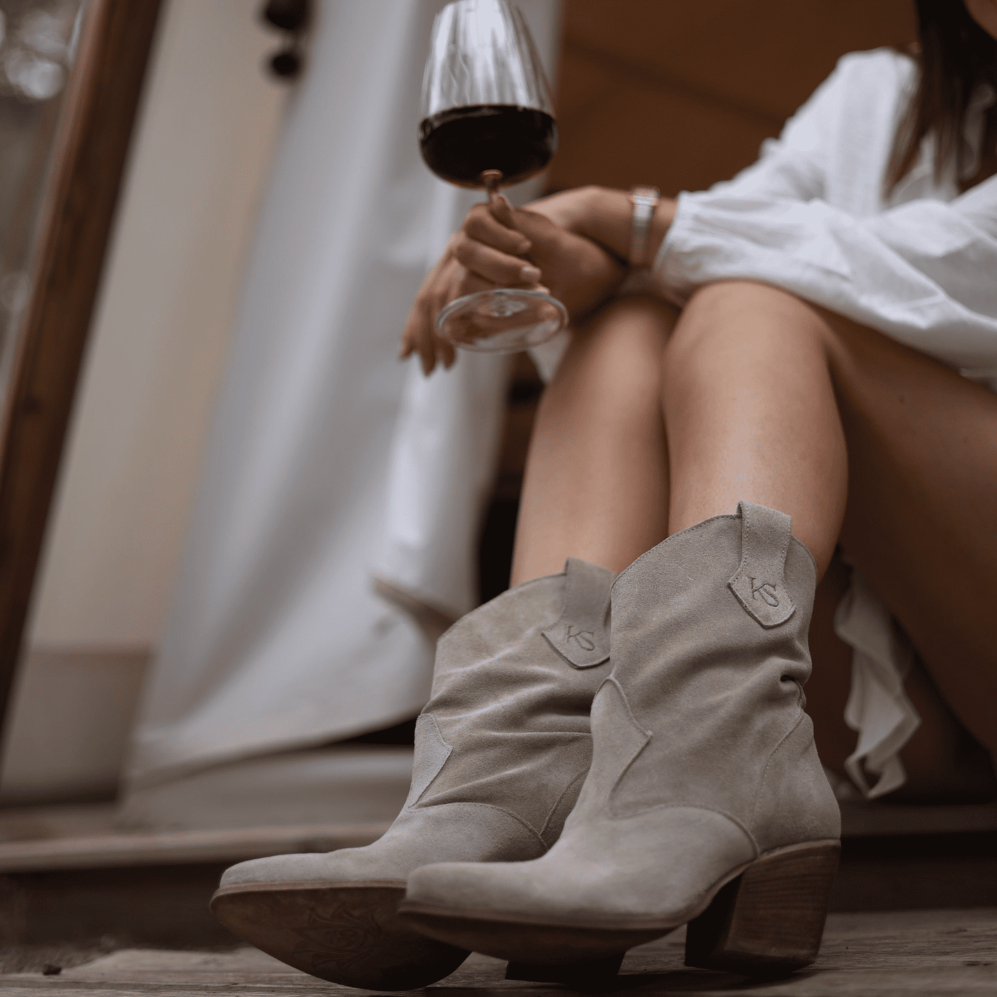 Stivaletti Texani Montana Taupe - KALI SHOES®