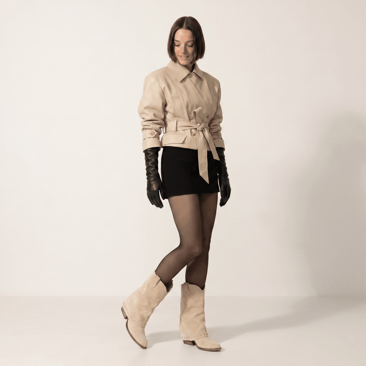 Stivaletti Texani Sidney Beige - KALI SHOES®