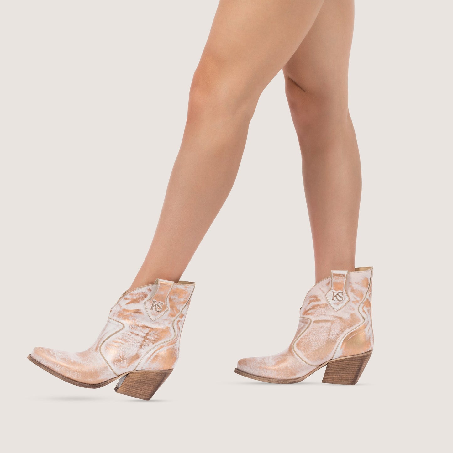 Stivaletti Texani Velvet Mirage Blush - KALI SHOES®