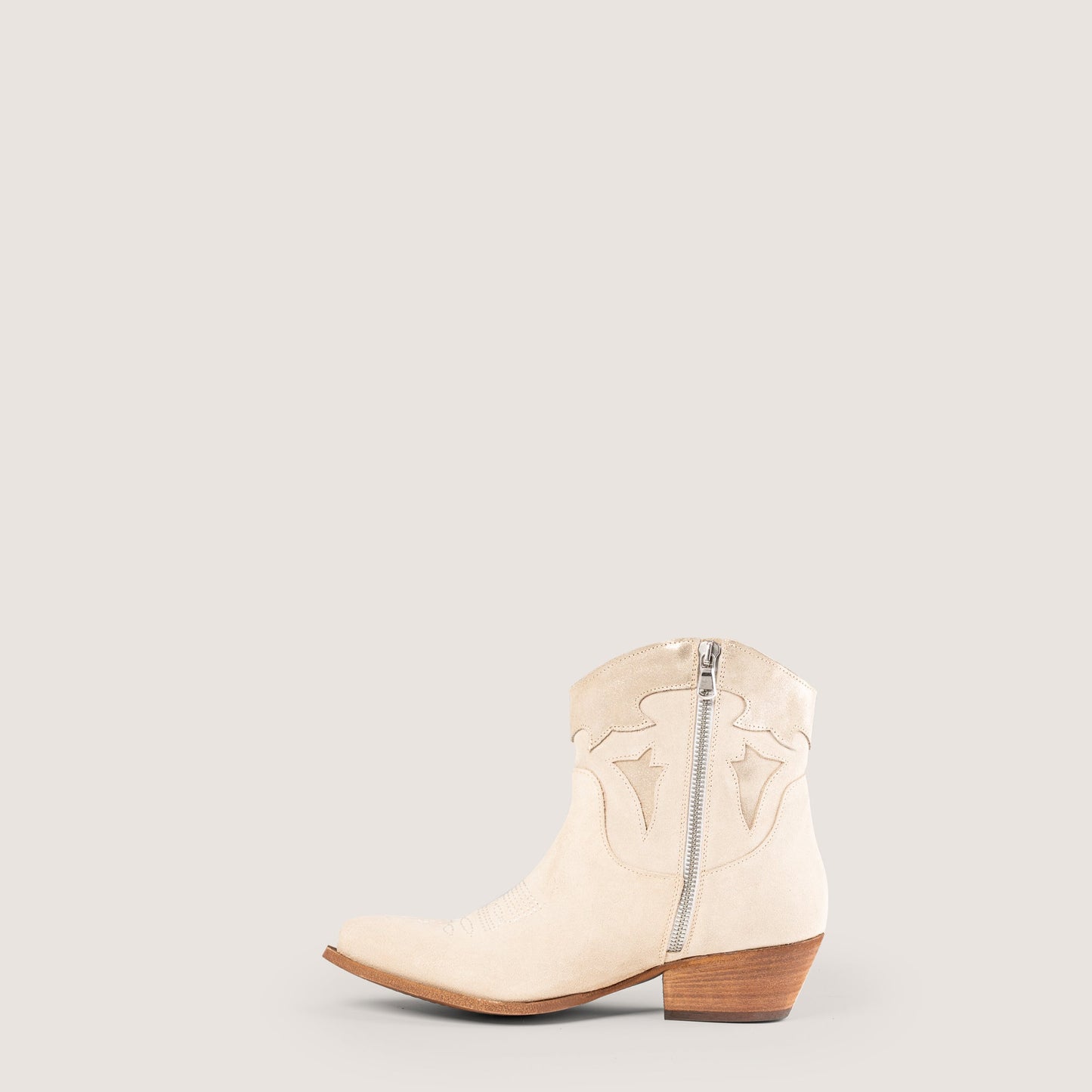 Stivaletti Texani Vicky Shine Beige - KALI SHOES®