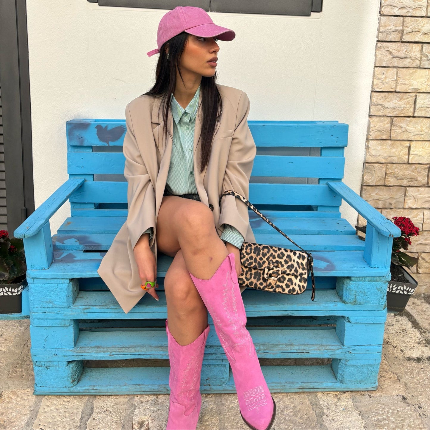 Stivali Texani Dallas Midi Fucsia - KALI SHOES®