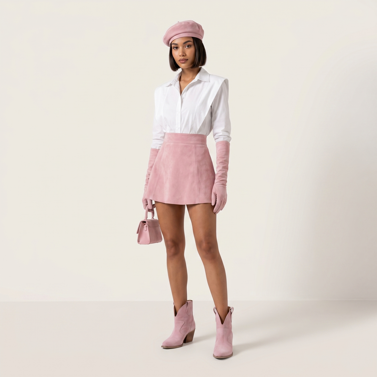 Stivaletti Texani Velvet Rosa