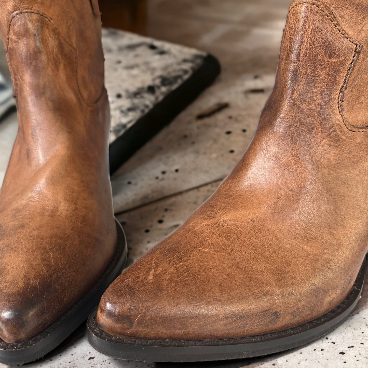 Rodeo Brown Texan ankle boots