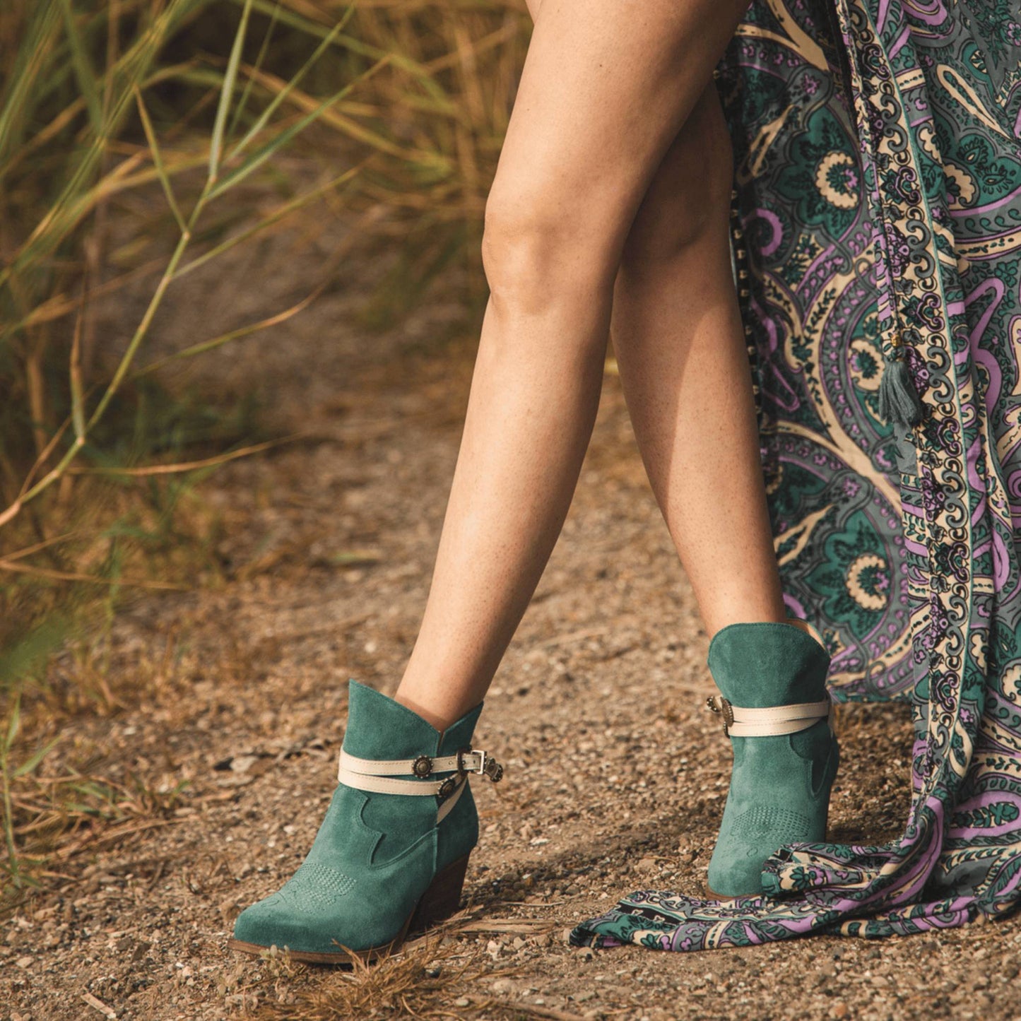 Jolene Aquamarine Ankle Boots