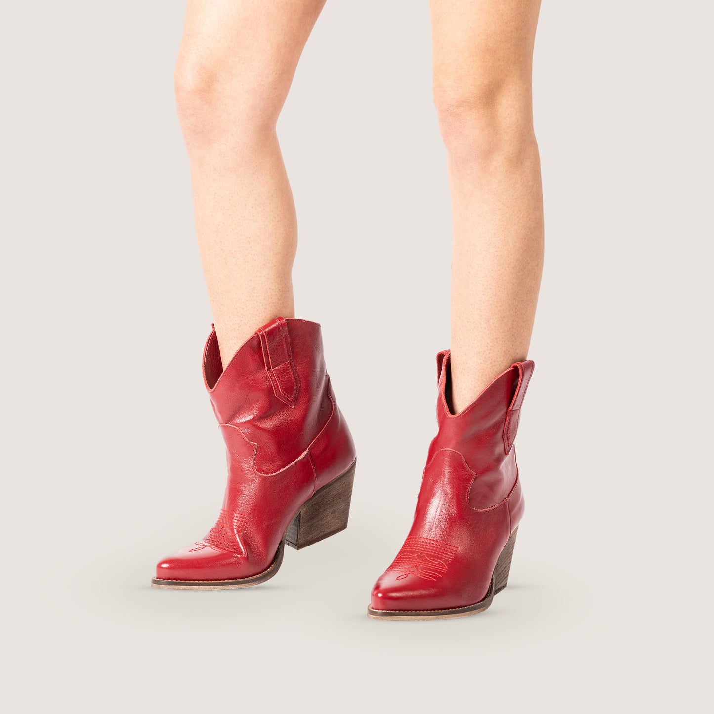 Marley Red Texan Ankle Boots