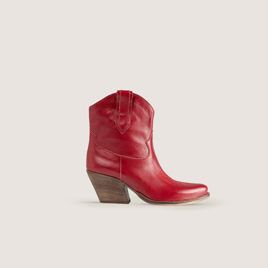 Marley Red Texan Ankle Boots