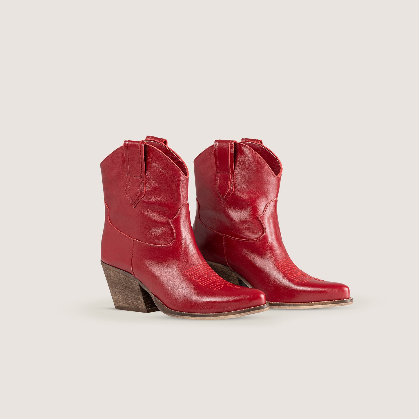 Marley Red Texan Ankle Boots