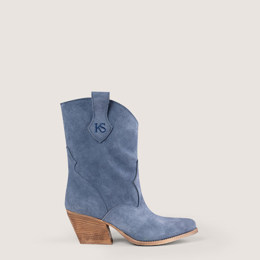 Montana Denim Blue Texan Ankle Boots