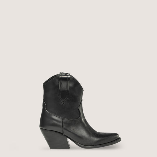 Marley Black Texan Ankle Boots