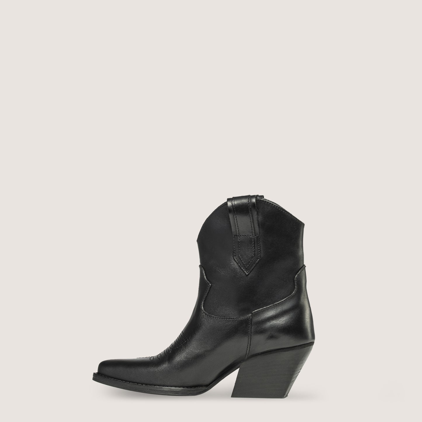 Marley Black Texan Ankle Boots