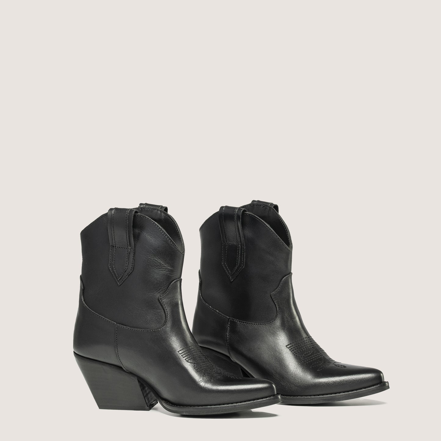 Marley Black Texan Ankle Boots