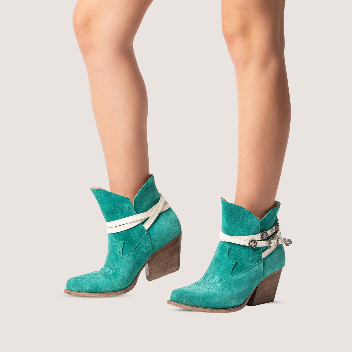 Jolene Aquamarine Ankle Boots