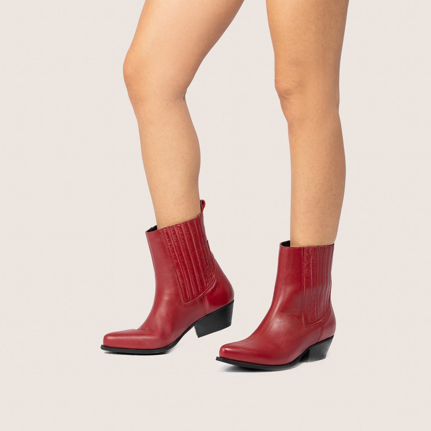 Bottines Texanes Dusty Rouge