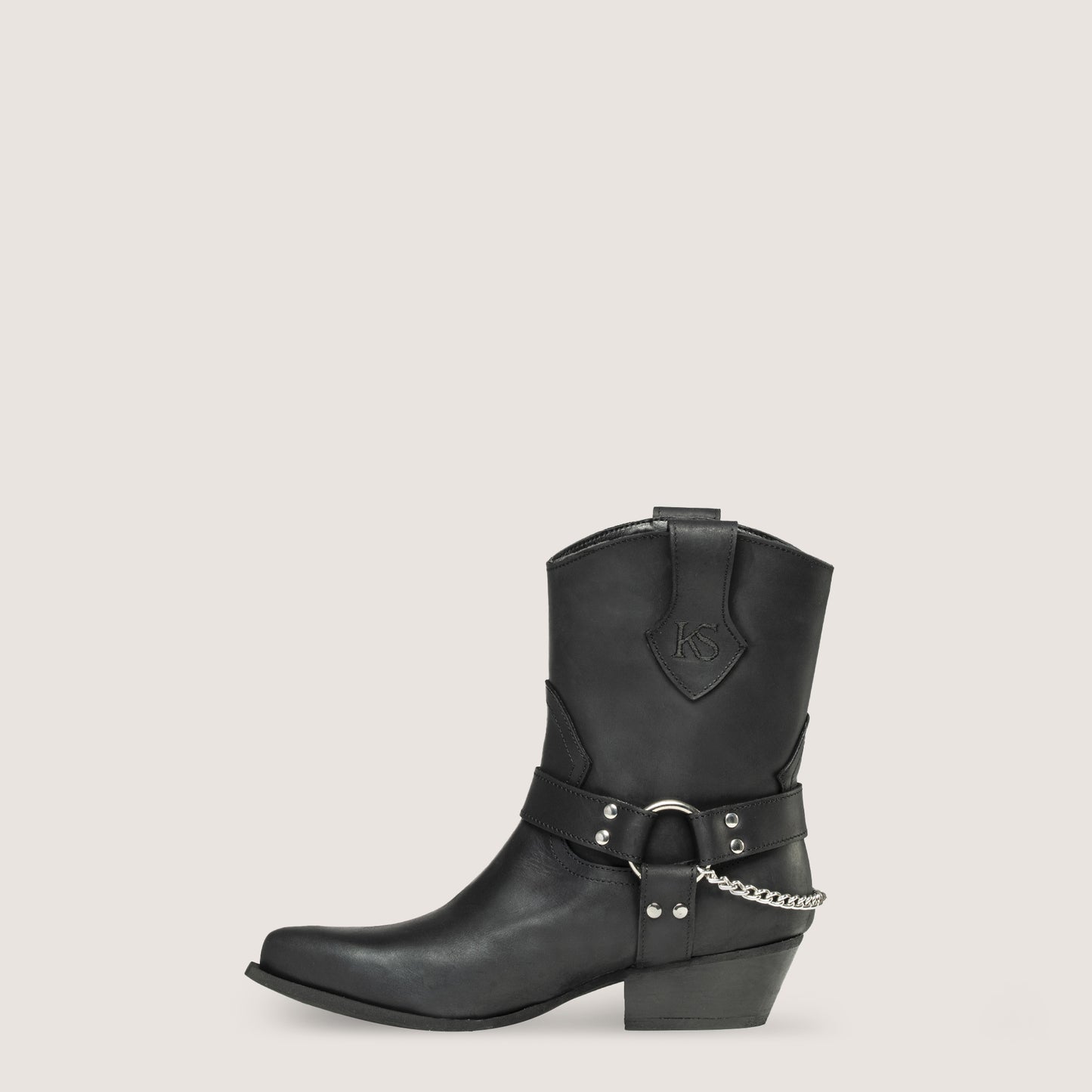 Kansas Black Texan Ankle Boots