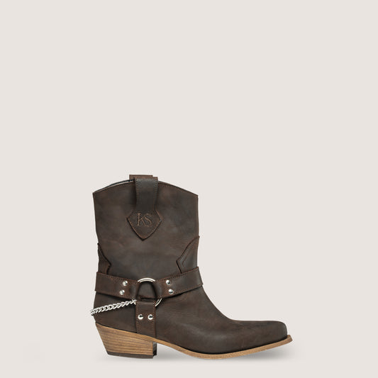 Kansas dark brown Texan Ankle Boots