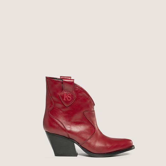 Velvet Red Texan Ankle Boots