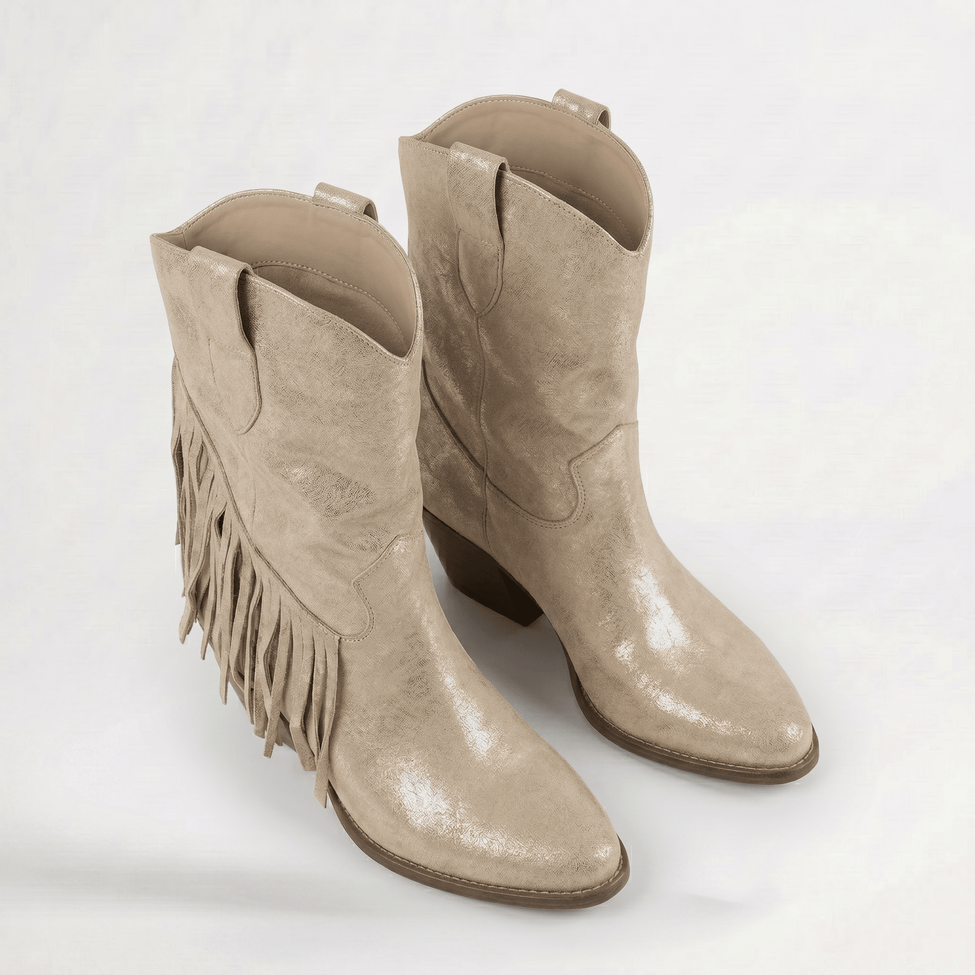 Stivaletti Texani Dakota Shine Beige - KALI SHOES®
