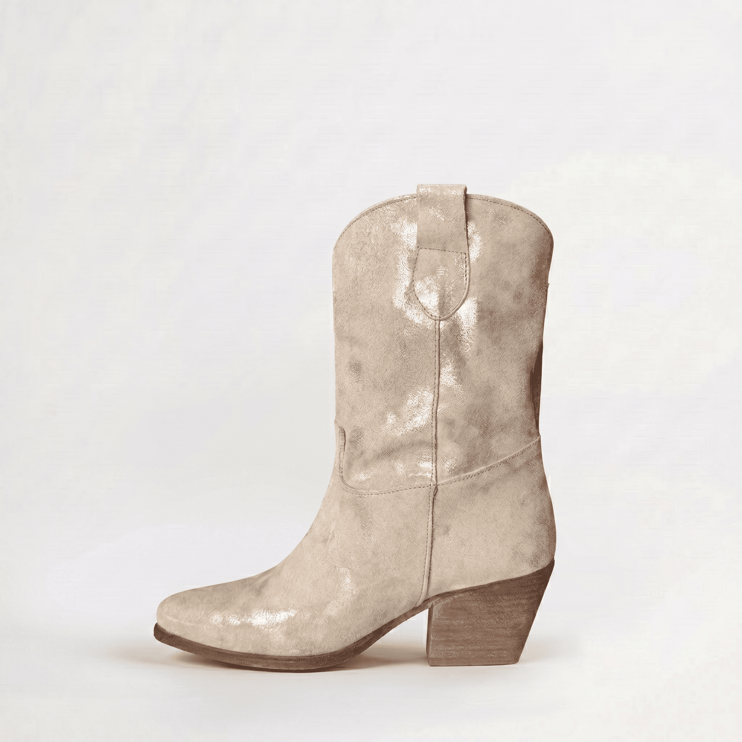 Stivaletti Texani Dakota Shine Beige - KALI SHOES®