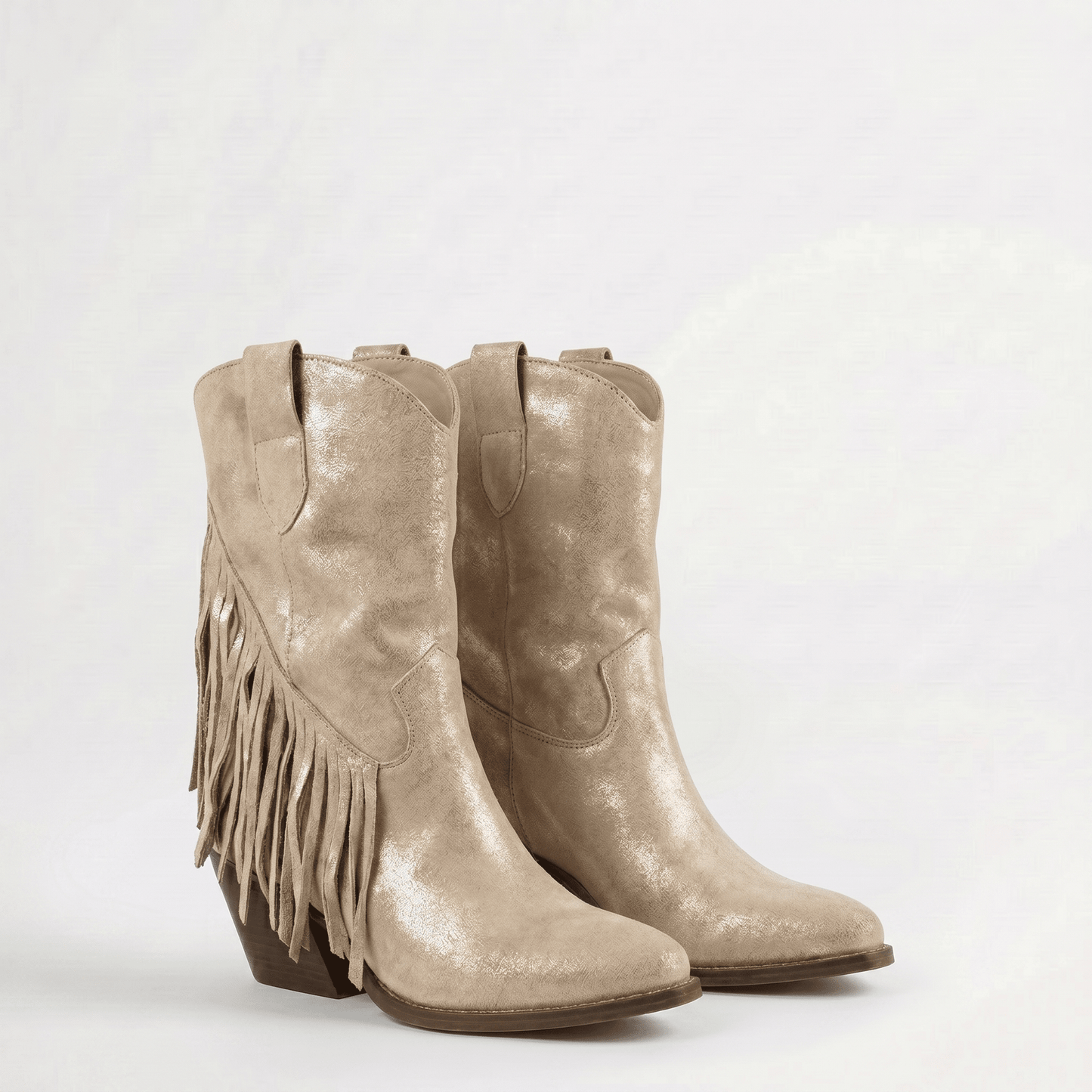 Stivaletti Texani Dakota Shine Beige - KALI SHOES®