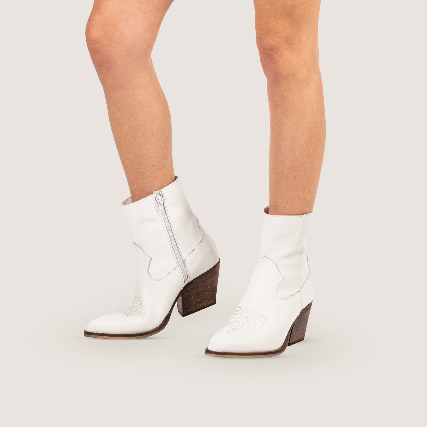 Stivaletti Texani Janice Bianco - KALI SHOES®