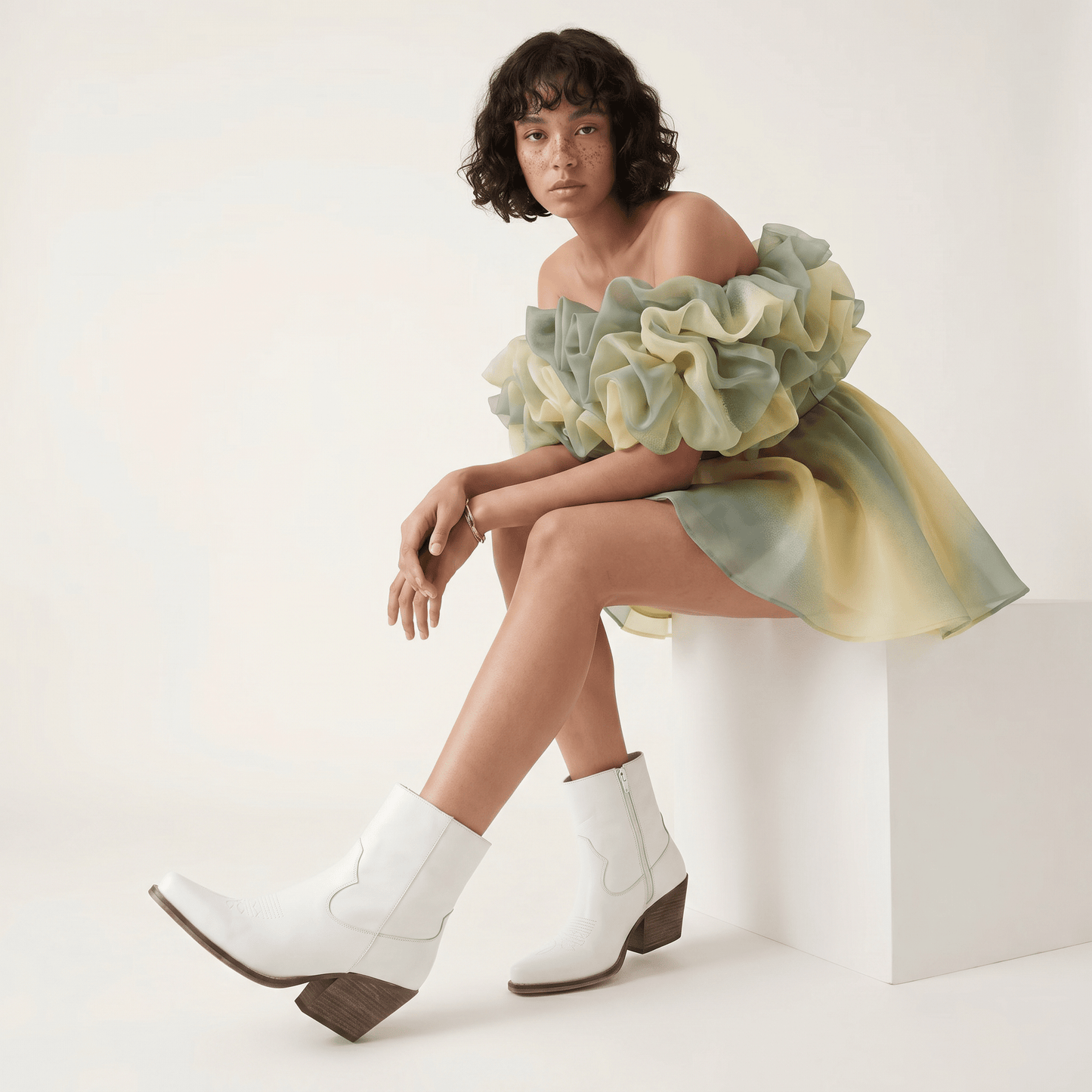 Stivaletti Texani Janice Bianco - KALI SHOES®