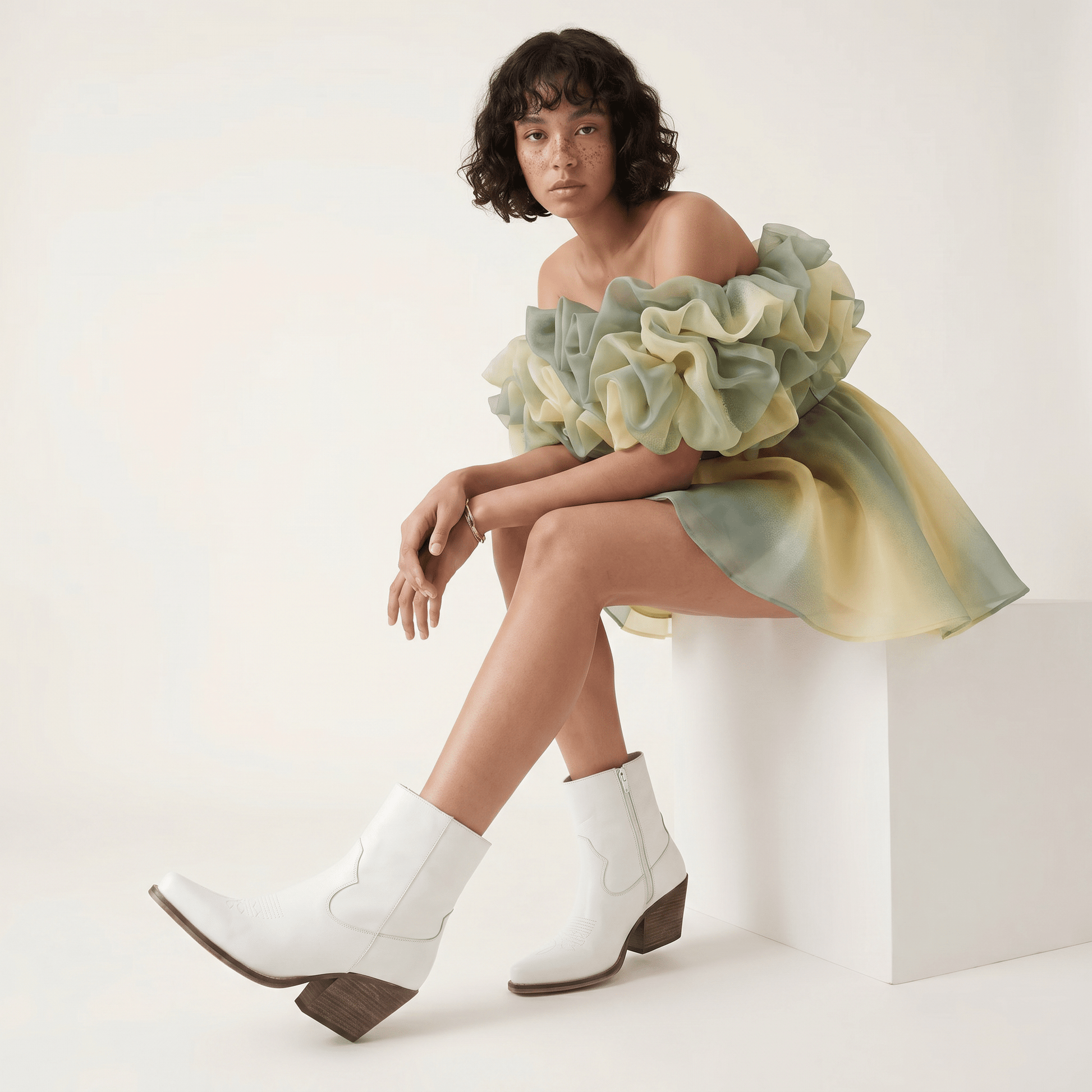 Stivaletti Texani Janice Bianco - KALI SHOES®