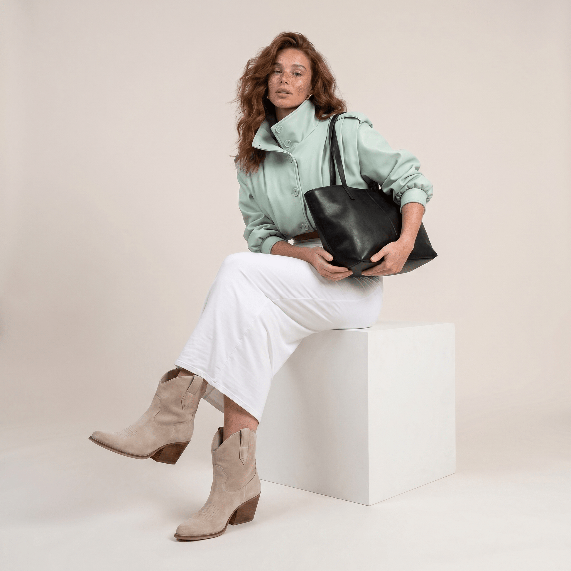 Stivaletti Texani Leila Ghiaccio - KALI SHOES®