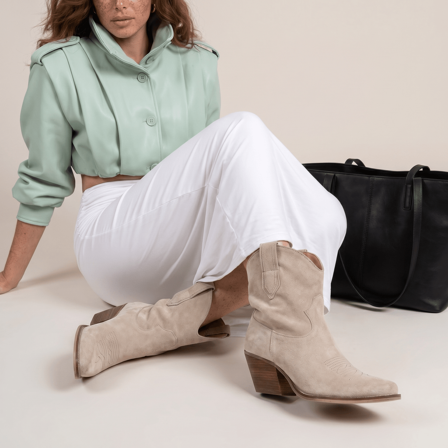 Stivaletti Texani Leila Ghiaccio - KALI SHOES®