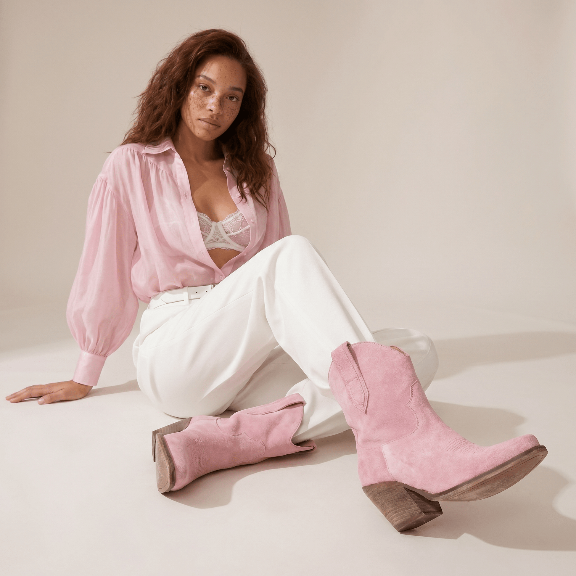 Stivaletti Texani Leila Rosa - KALI SHOES®