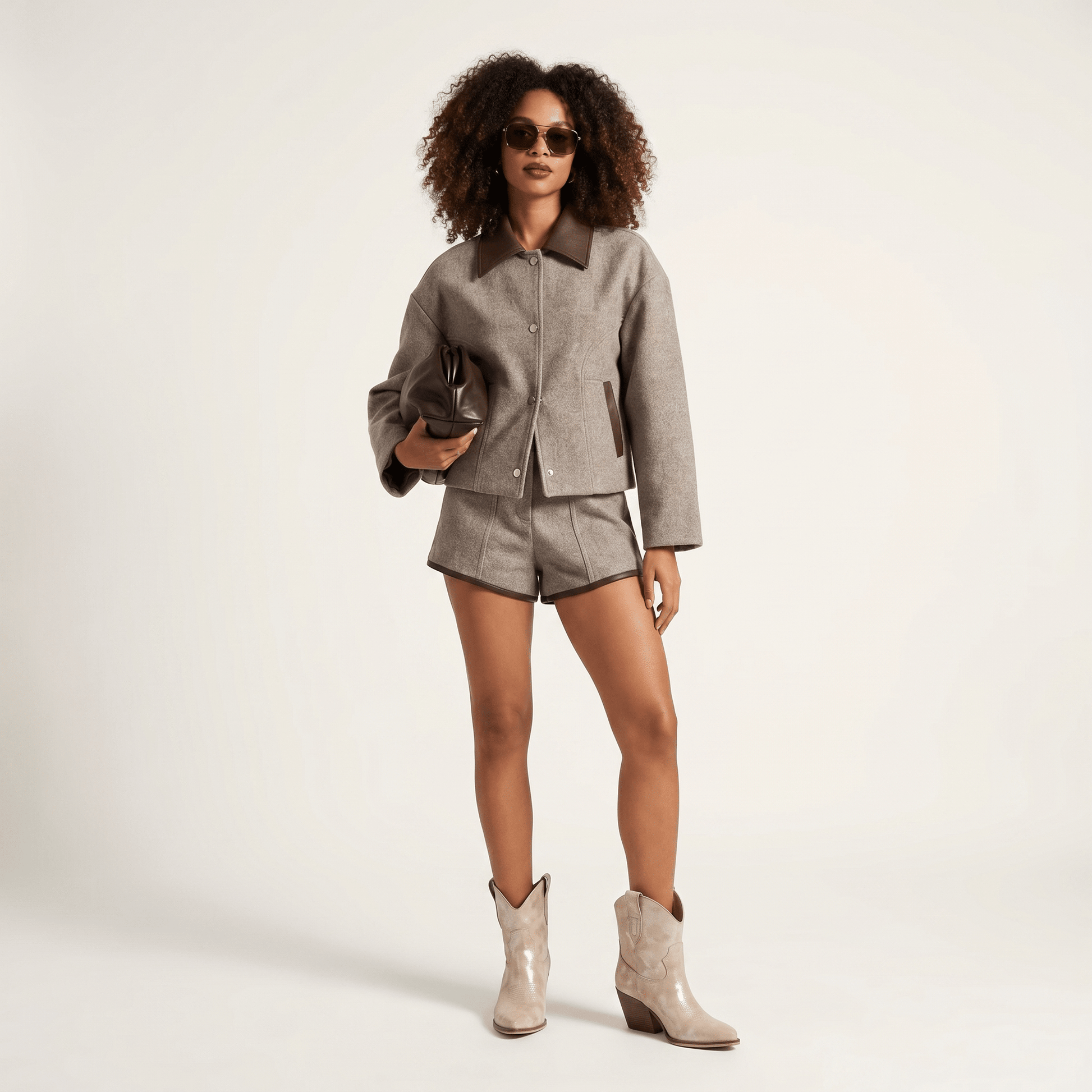 Stivaletti Texani Leila Shine Beige - KALI SHOES®