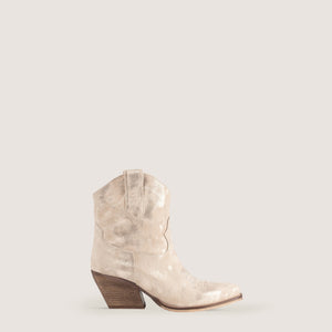 Stivaletti Texani Leila Shine Beige - KALI SHOES®