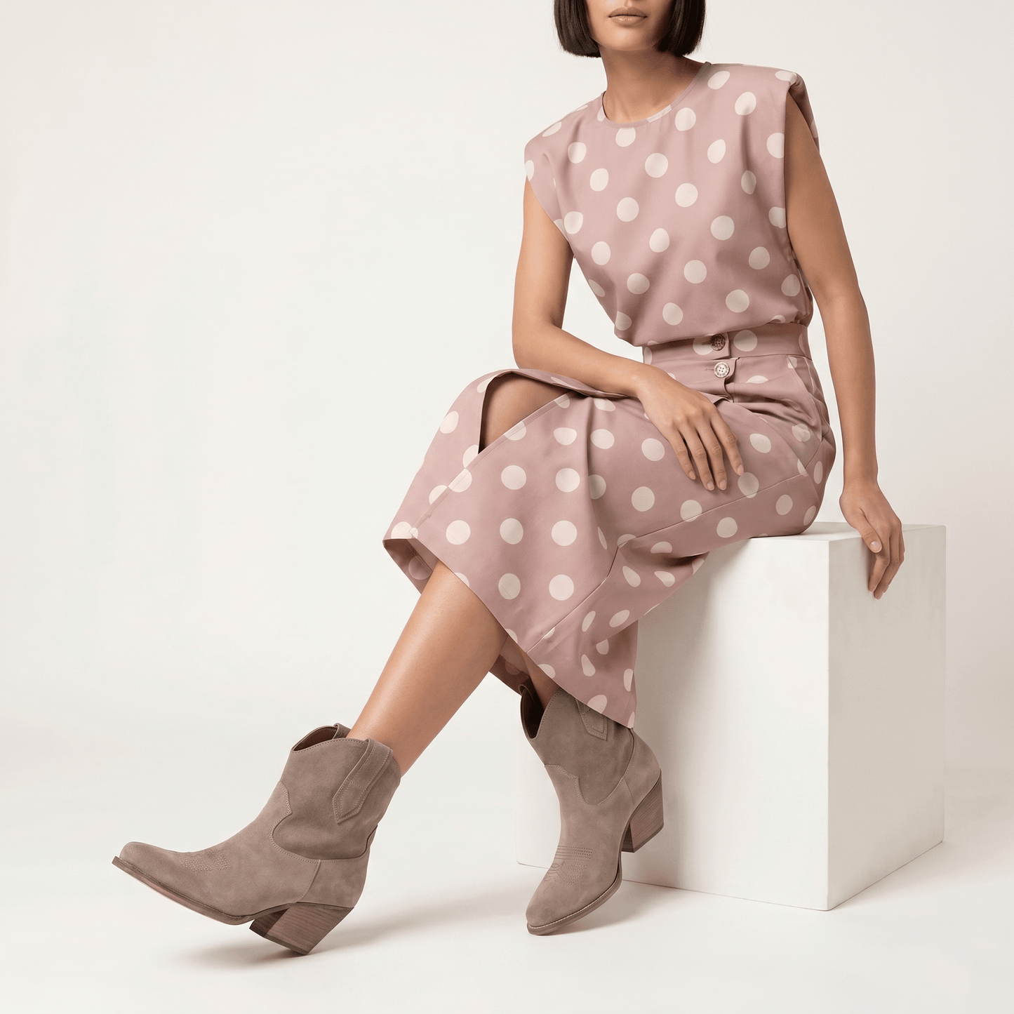 Stivaletti Texani Leila Taupe - KALI SHOES®