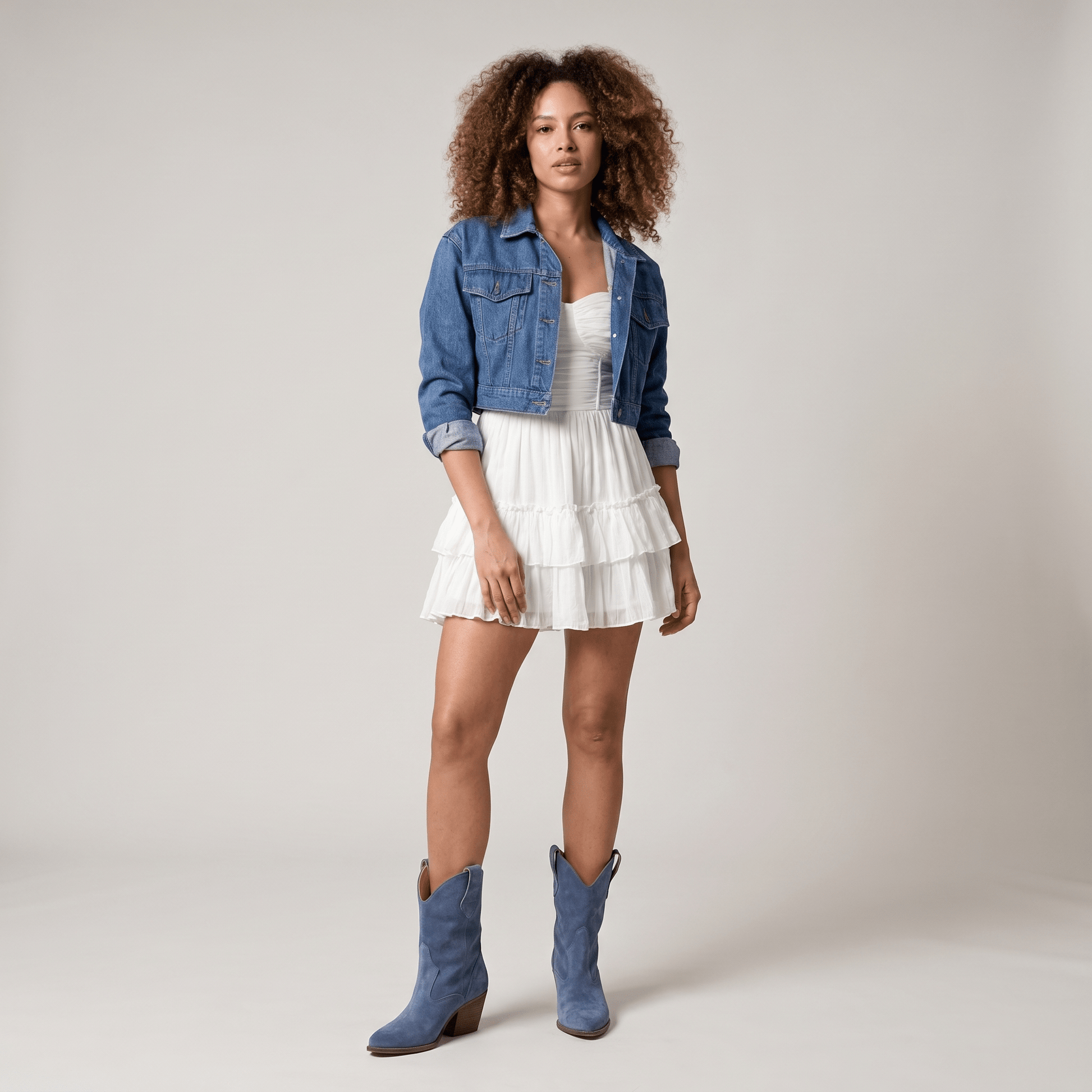 Stivaletti Texani Montana Blue Jeans - KALI SHOES®
