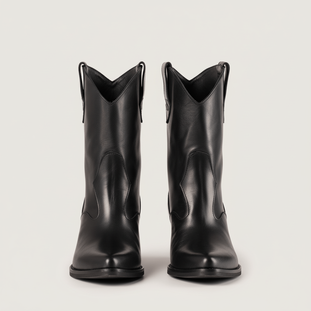 Stivaletti Texani Montana Nero in pelle - KALI SHOES®