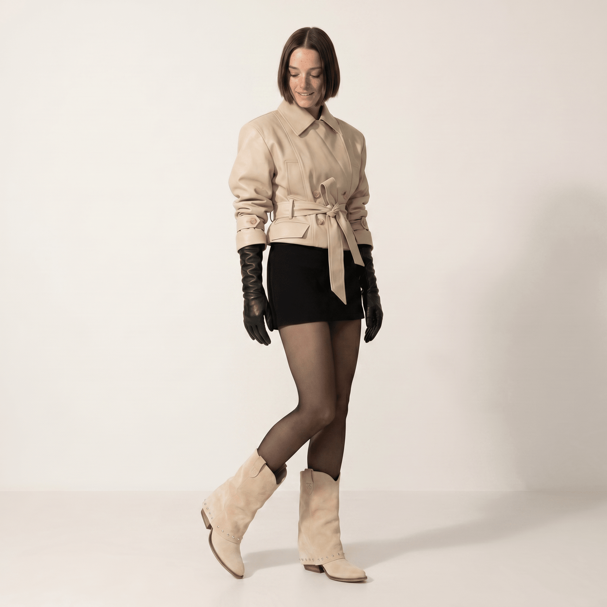 Stivaletti Texani Sidney Beige - KALI SHOES®