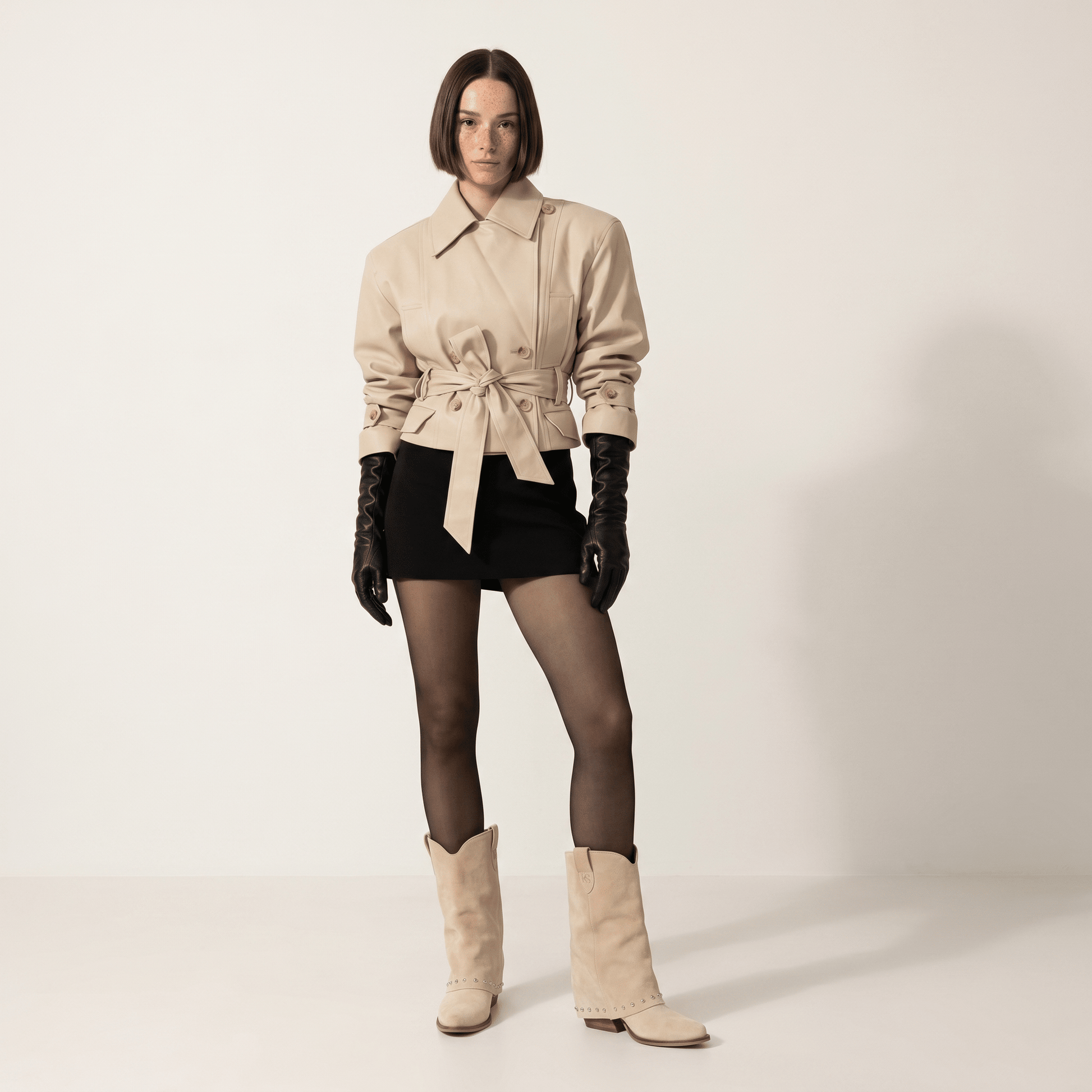 Stivaletti Texani Sidney Beige - KALI SHOES®