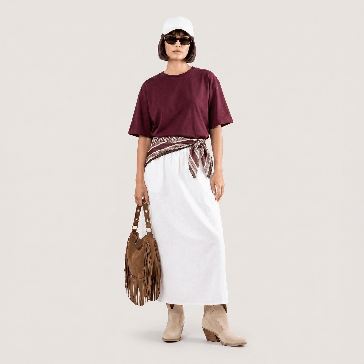 Stivaletti Texani Velvet Beige - KALI SHOES®