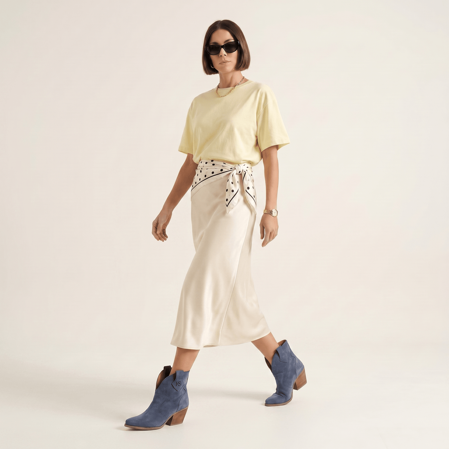 Stivaletti Texani Velvet Blue Jeans - KALI SHOES®