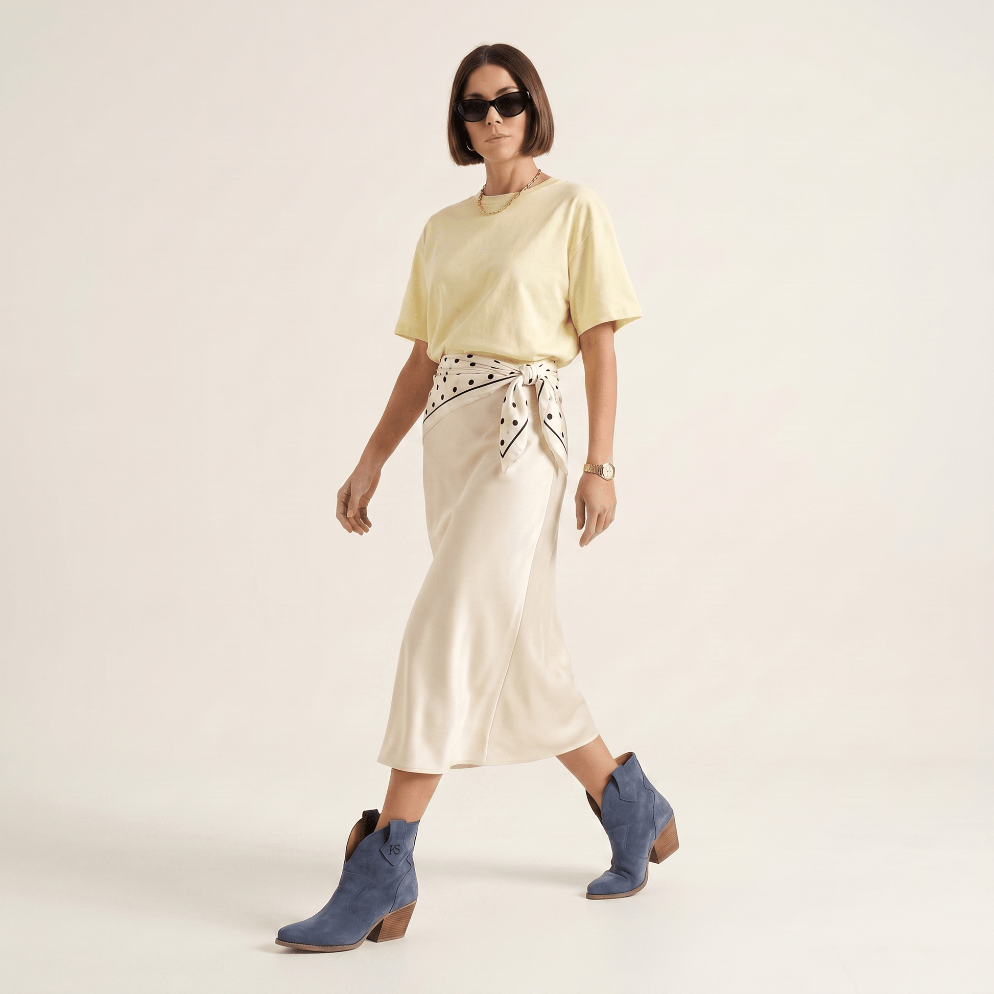 Stivaletti Texani Velvet Blue Jeans - KALI SHOES®