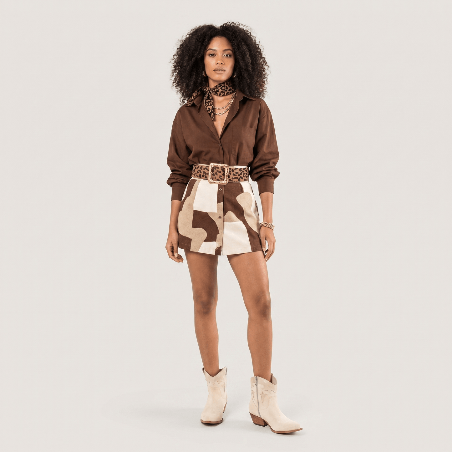 Stivaletti Texani Vicky Shine Beige - KALI SHOES®