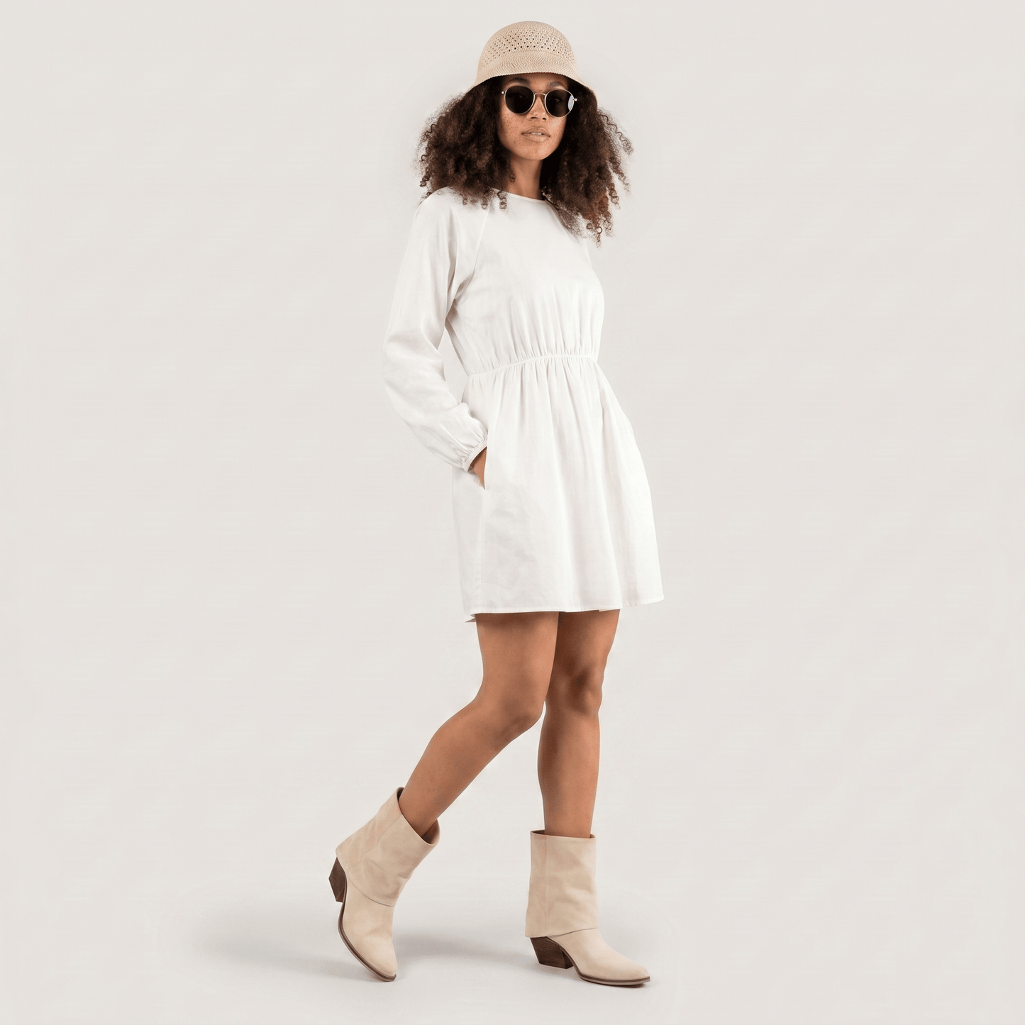 Stivaletti Texani Vittoria Beige - KALI SHOES®