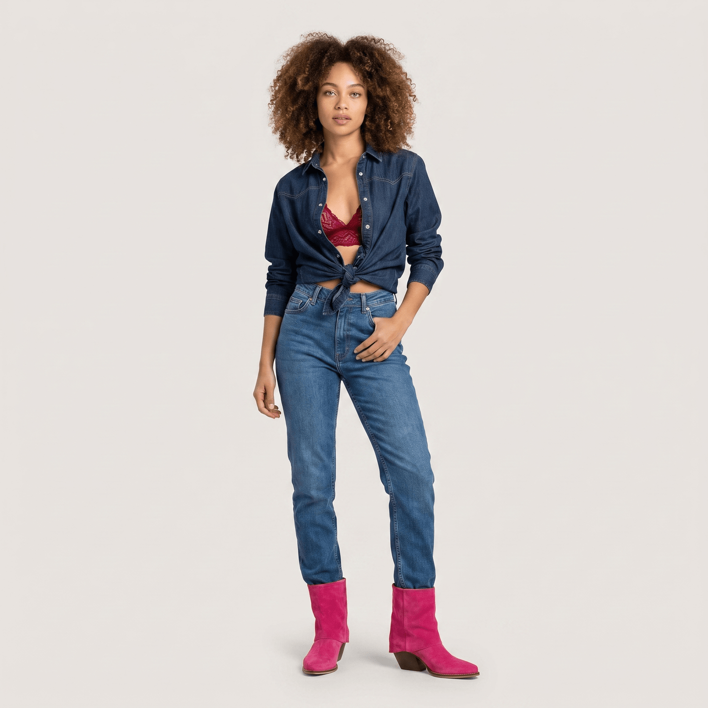 Stivaletti Texani Vittoria Fucsia - KALI SHOES®