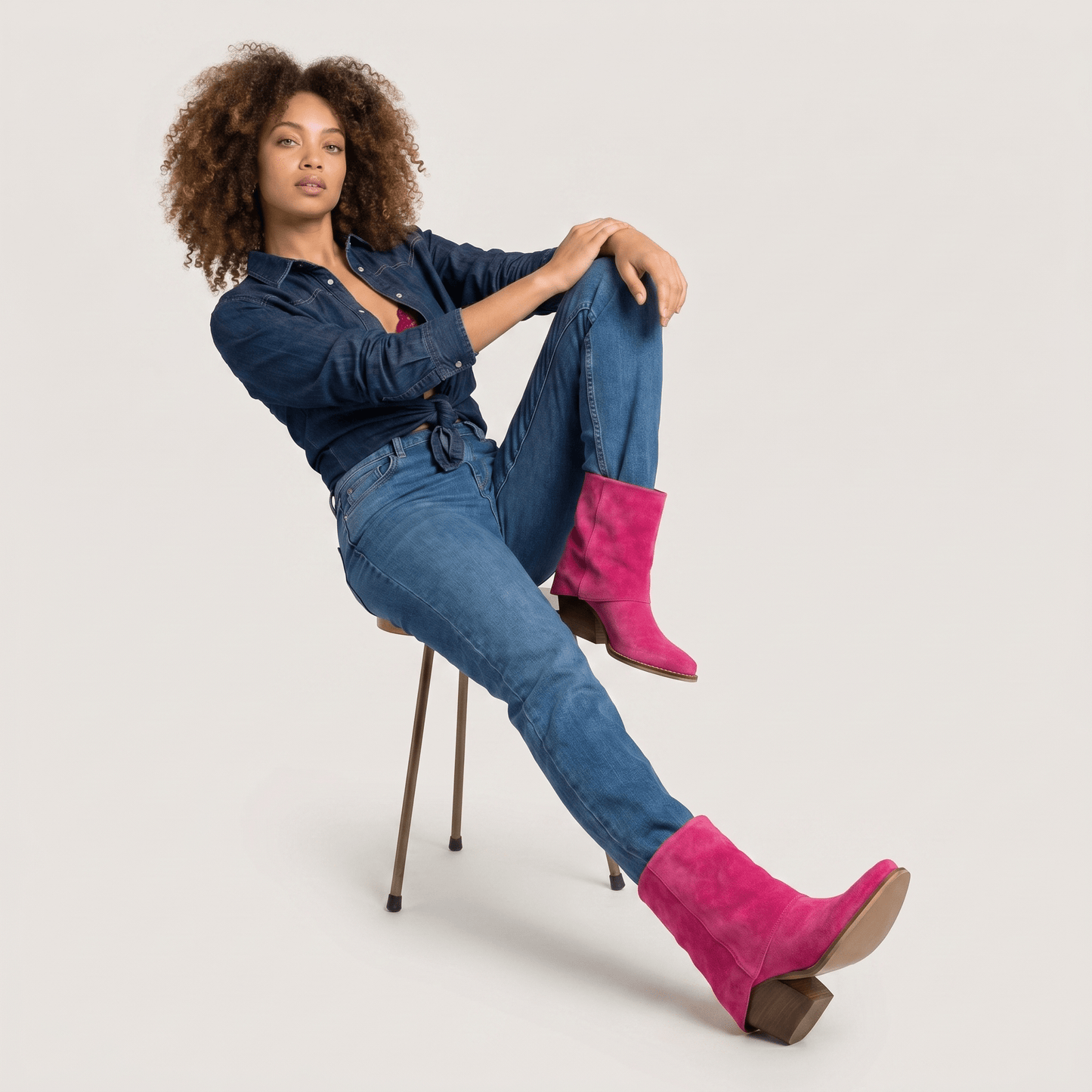 Stivaletti Texani Vittoria Fucsia - KALI SHOES®