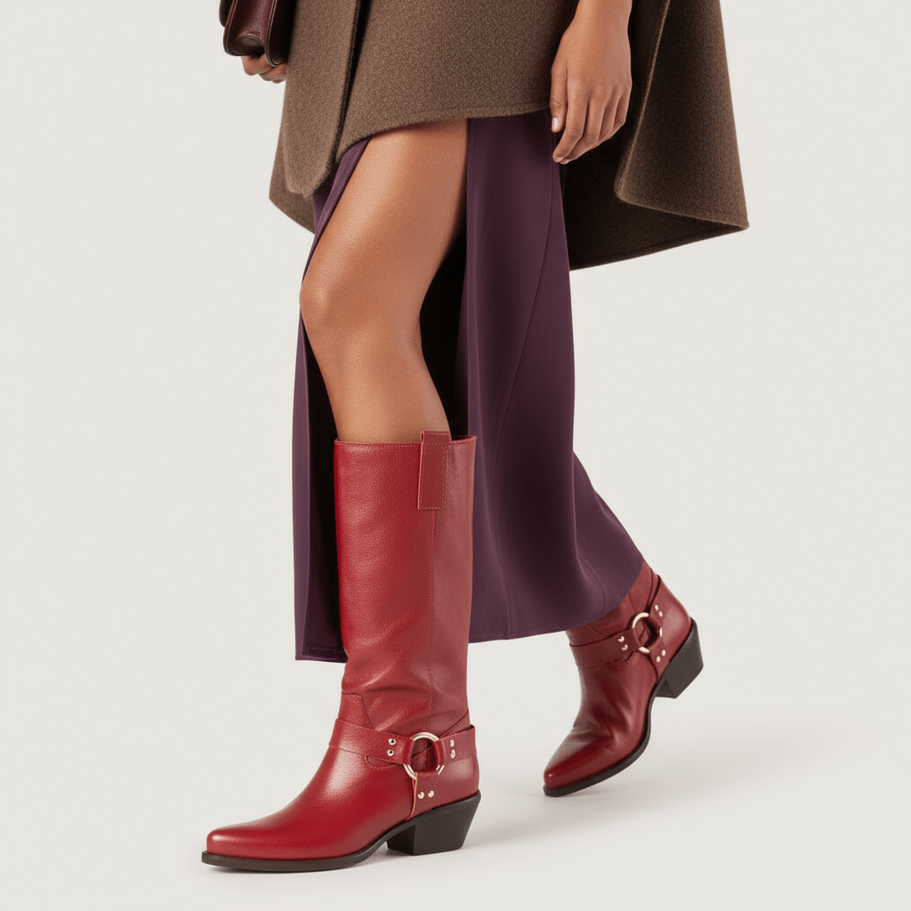 Stivali Texani Austin Rosso - KALI SHOES®