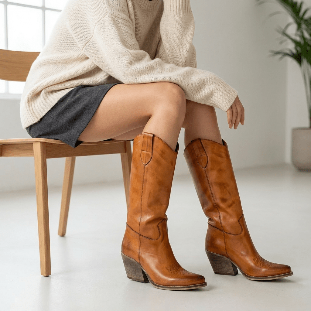 Stivali Texani Brooke Cuoio - KALI SHOES®