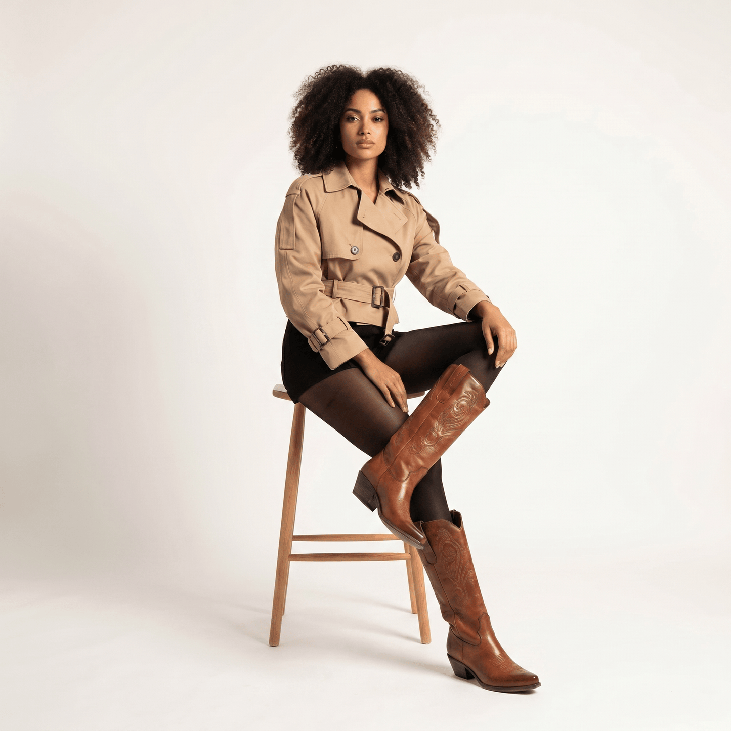 Stivali Texani Bryanna Cognac - KALI SHOES®