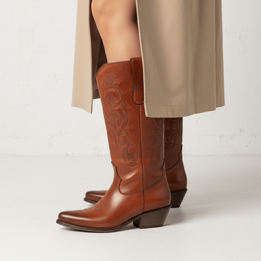 Stivali Texani Bryanna Cognac - KALI SHOES®