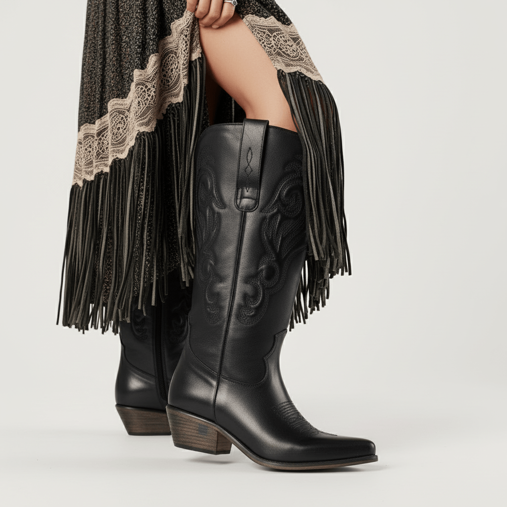 Stivali Texani Bryanna Nero - KALI SHOES®