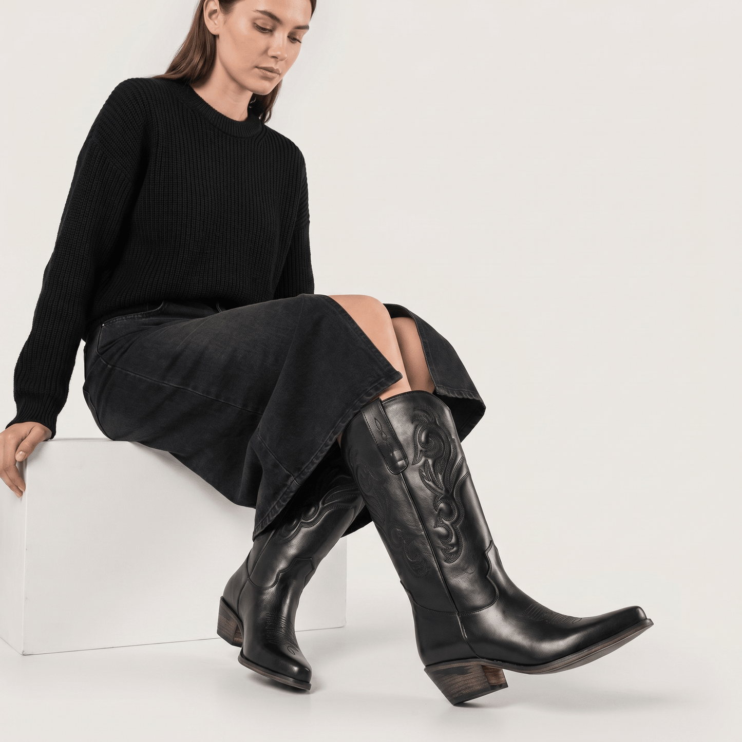 Stivali Texani Bryanna Nero - KALI SHOES®