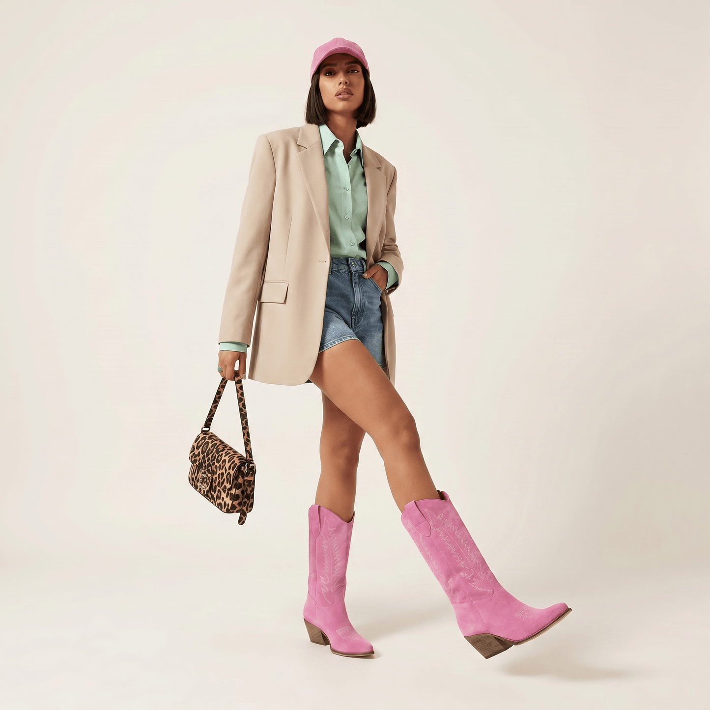 Stivali Texani Dallas Midi Fucsia - KALI SHOES®